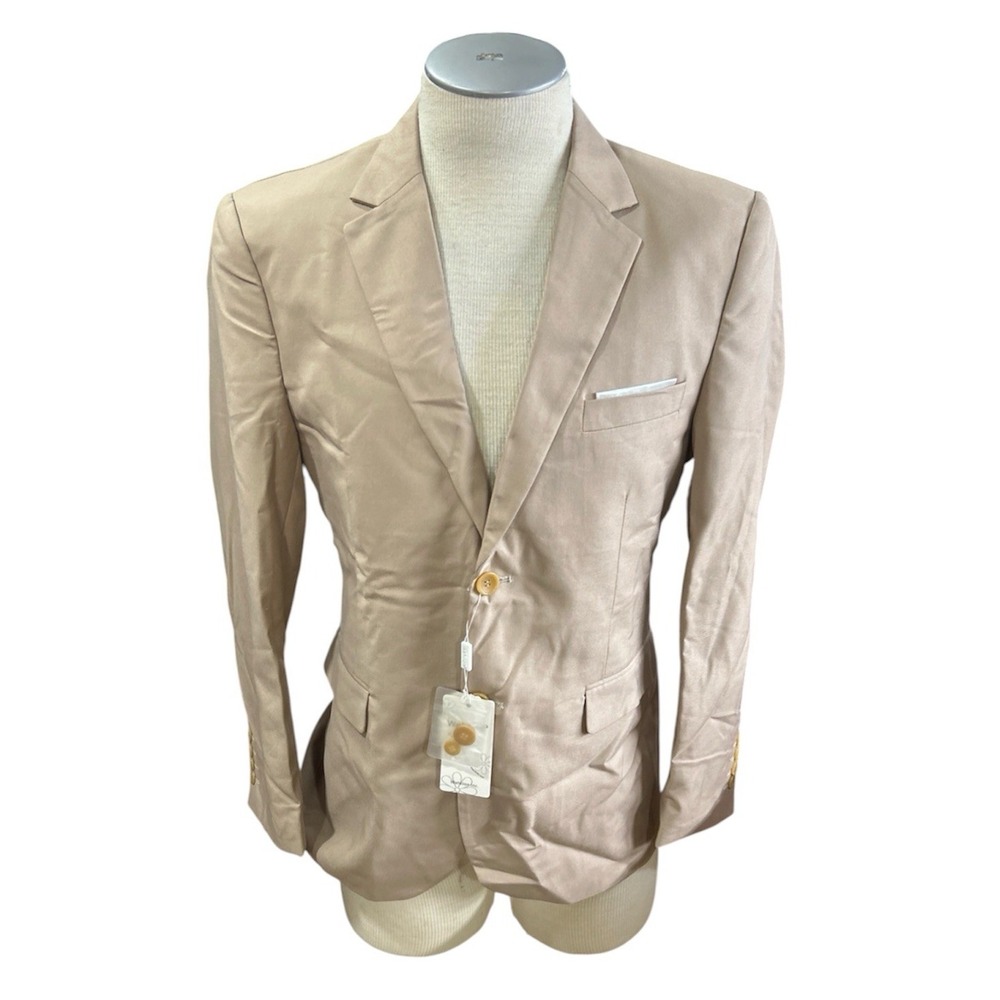 Wehilion Suit Jacket Blazer Men's Medium 40 Beige Classic Fit sports coat